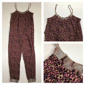 rachel-RACHEL ROY Multi-Color Mixed Print Lightweight Summer One Piece Jumpsuit